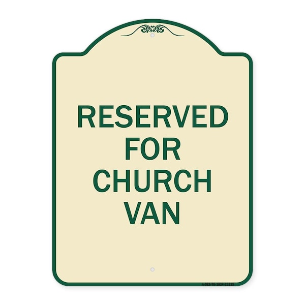 Reserved for Church Van Heavy-Gauge Aluminum Architectural Sign, 24" x 18", TG-1824-23215